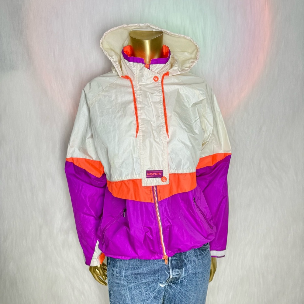 VTG 90s INSPORT Gore-Tex Windbreaker Jacket - Women’s Medium Neon Color Block